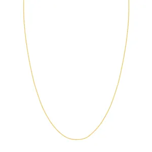 14K Yellow Gold 18 Inches Round Wheat Chain