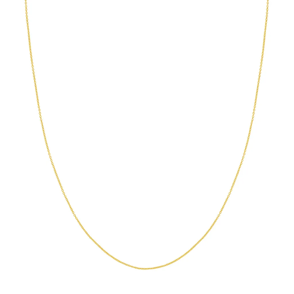 14K Yellow Gold 20 Inches Diamond Cut Cable Chain