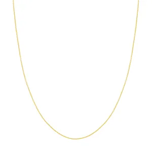 14K Yellow Gold 20 Inches Diamond Cut Cable Chain