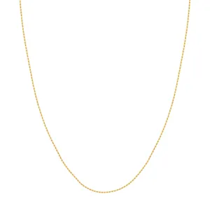 14K Yellow Gold 20 Inches Diamond Cut Rope Chain
