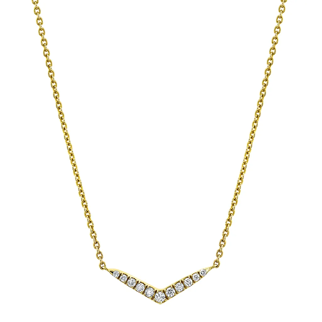 14K Yellow Gold Diamond Bar Necklace
