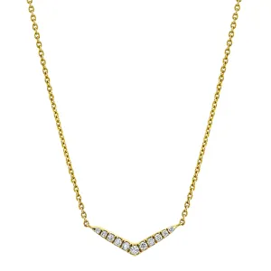 14K Yellow Gold Diamond Bar Necklace