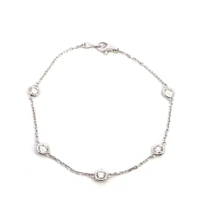 14K Yellow Gold Diamond Station Bracelet