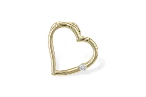 14K Yellow Gold Heart Diamond Pendant