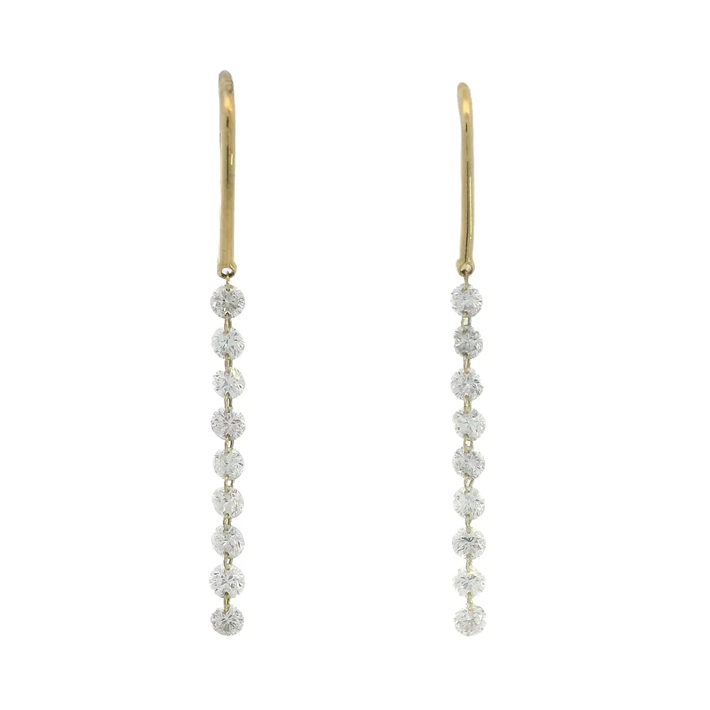 14K Yellow Gold 'Naked Diamonds' Drop Natural Diamonds Earrings