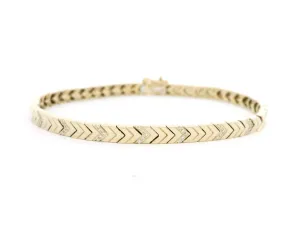 14K Yellow Gold Natural Diamonds Chevron Link Bracelet