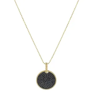 14K Yellow Gold Natural Diamonds Circle Pendant
