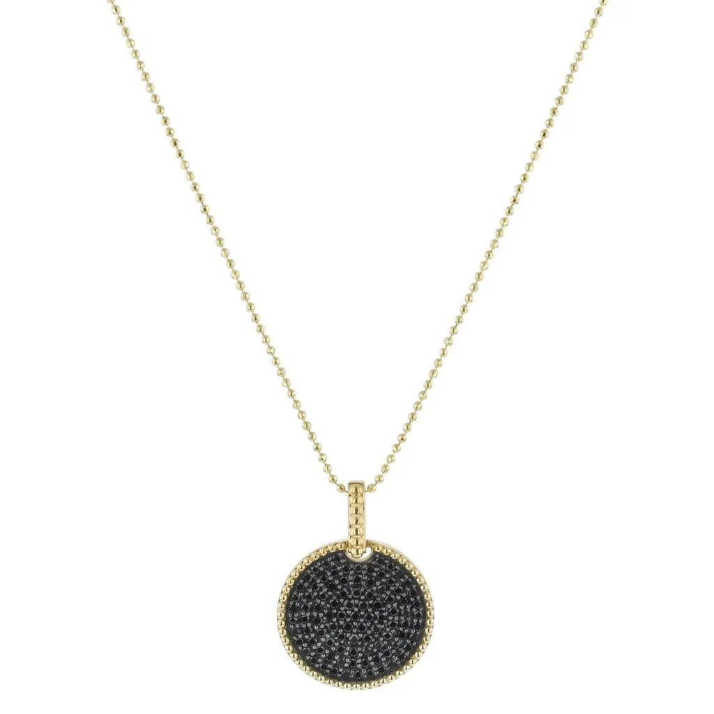 14K Yellow Gold Natural Diamonds Circle Pendant