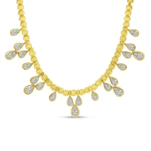14K Yellow Gold Natural Diamonds Contemporary Necklace