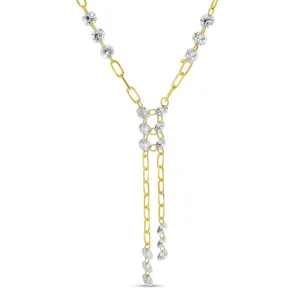 14K Yellow Gold Natural Diamonds Lariat Necklace