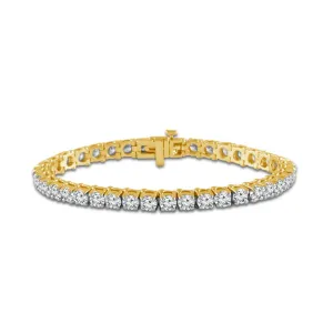 14K Yellow Gold Natural Diamonds Tennis Bracelet
