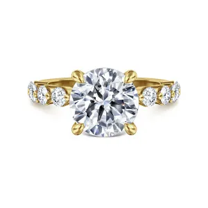 14K Yellow Gold 'Silvey' Classic Round Natural Diamonds Engagement Ring