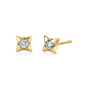 14K Yellow Gold 'Solaz' Diamond Sun Stud Earrings