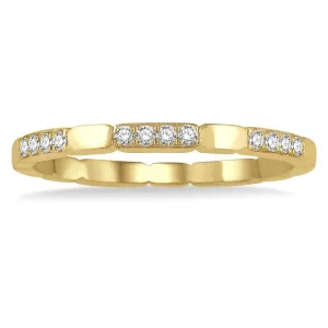 14K Yellow Gold Stackable Natural Diamonds Ring