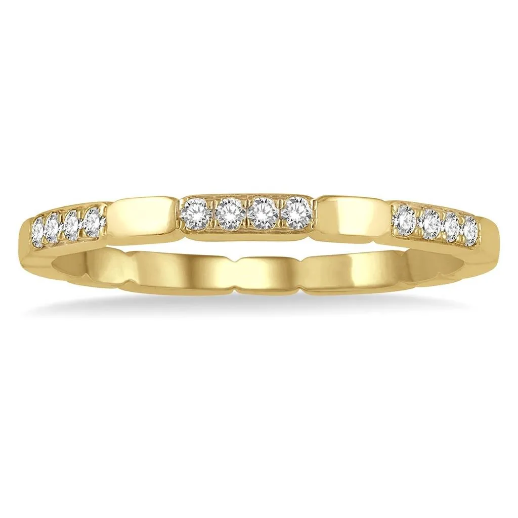 14K Yellow Gold Stackable Natural Diamonds Ring
