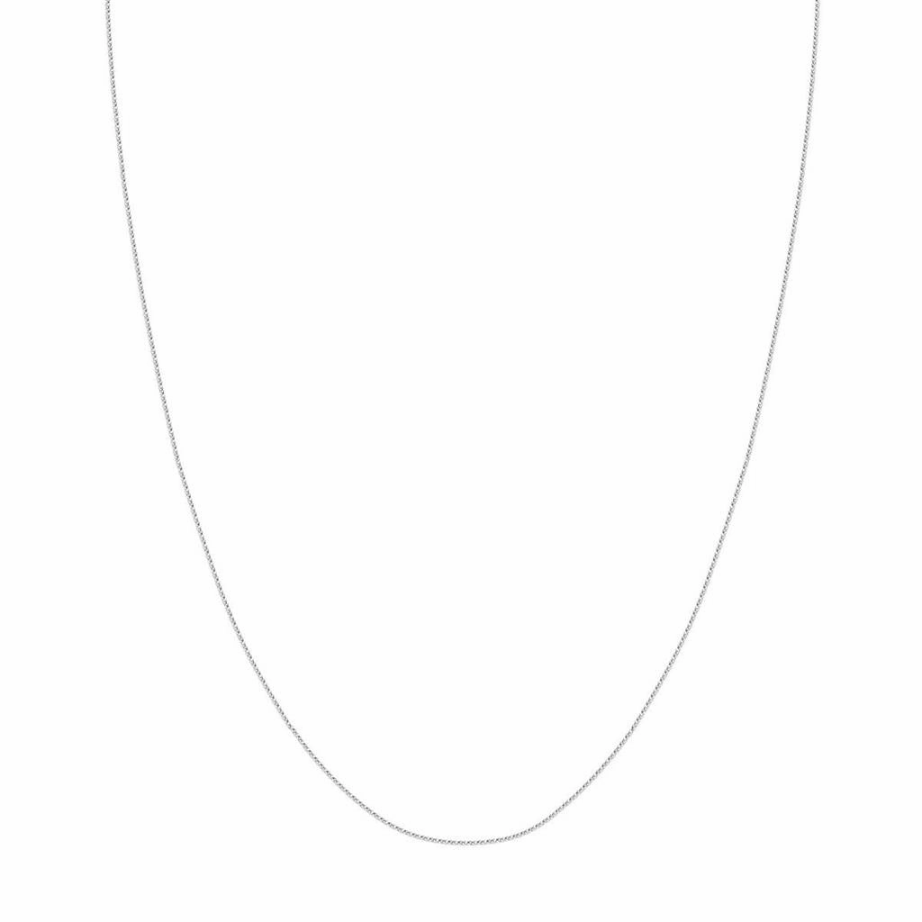 14K White Gold 18 Inches Round Wheat Chain