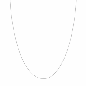 14K White Gold 18 Inches Round Wheat Chain