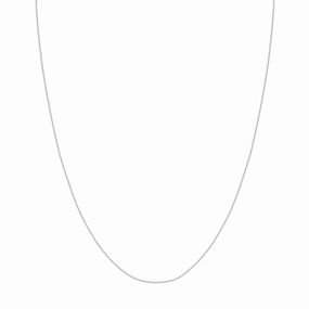 14K White Gold 20 Inches Diamond Cut Round Wheat Chain