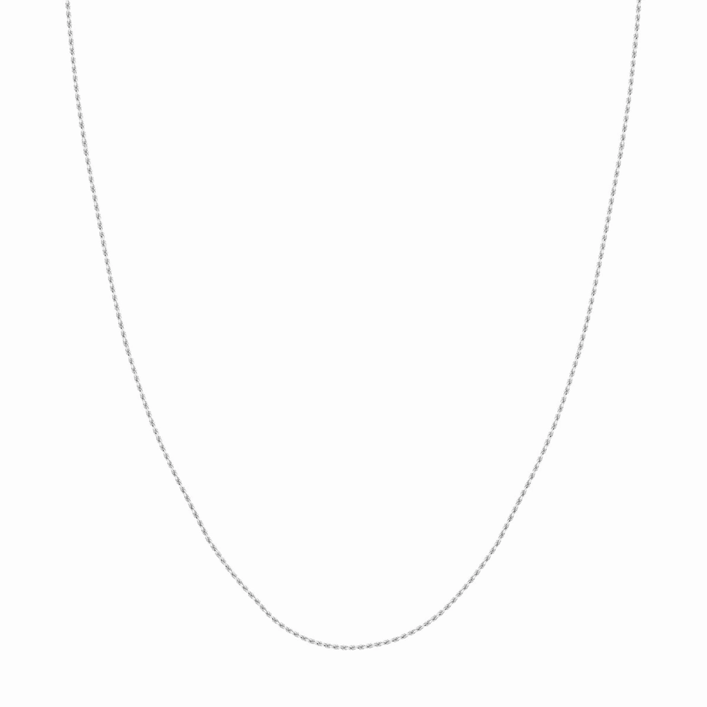14K White Gold 20 Inches Rope Chain