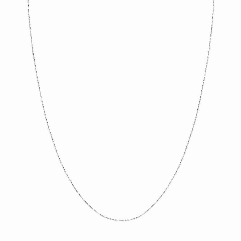 14K White Gold 20 Inches Round Wheat Chain