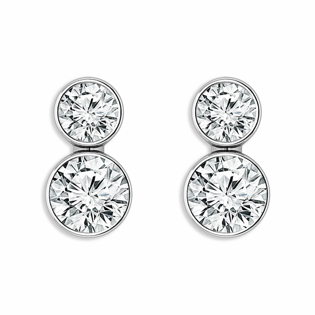 14K White Gold Stud Lab Grown Diamonds Drop Earrings