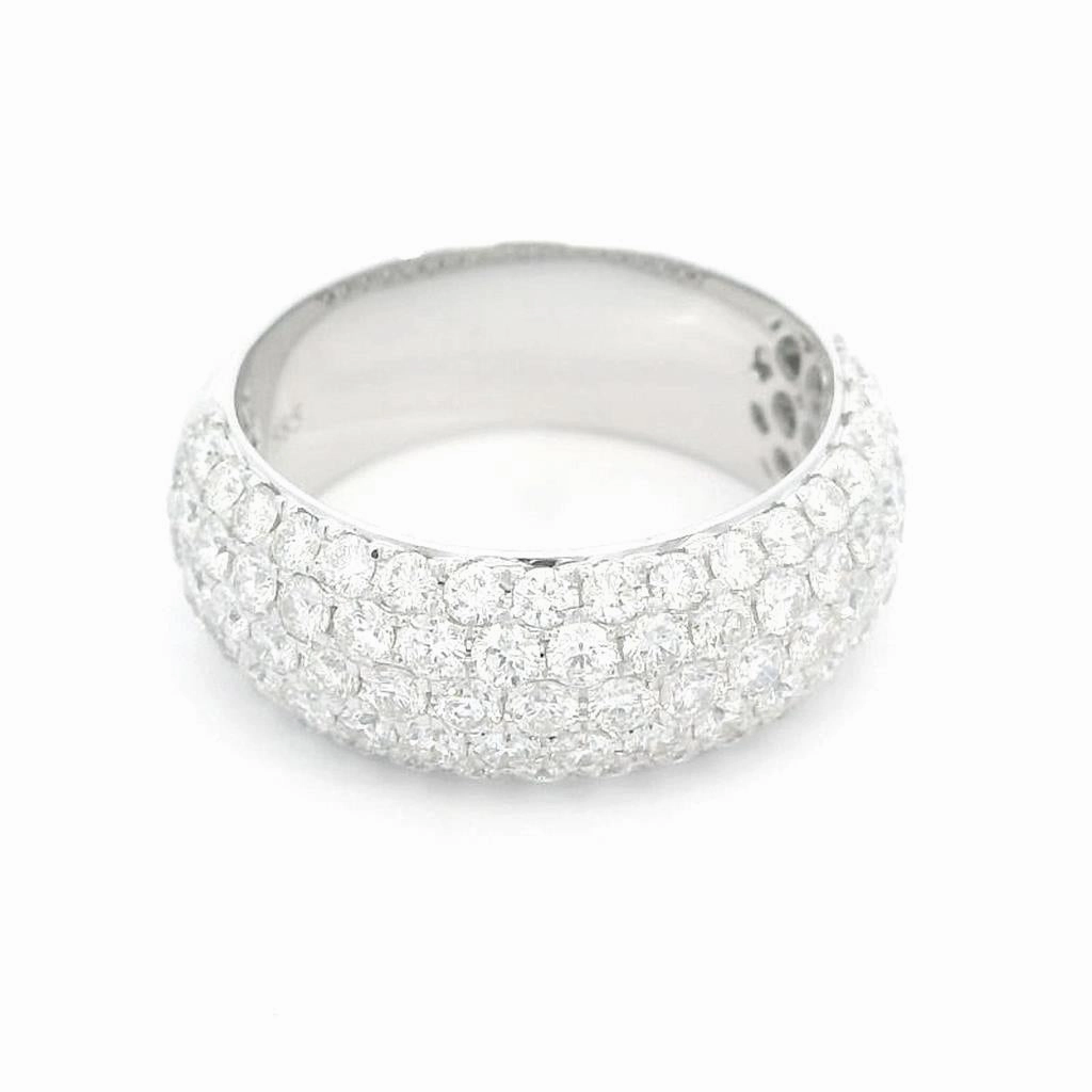 14K White Gold Wide Pav Diamond Band