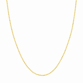 14K Yellow Gold 18 Inches Bead Chain