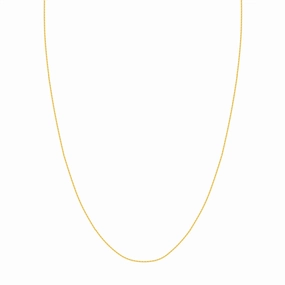 14K Yellow Gold 20 Inches Diamond Cut Round Wheat Chain