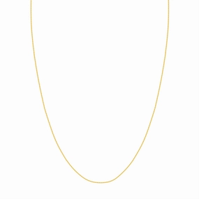 14K Yellow Gold 20 Inches Diamond Cut Round Wheat Chain