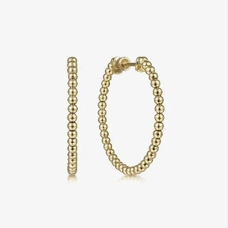 14K Yellow Gold 30mm Bujukan Classic Hoop Earrings