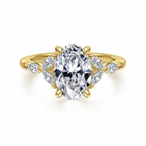 14K Yellow Gold 'Adella' Split Shank Diamond Engagement Ring