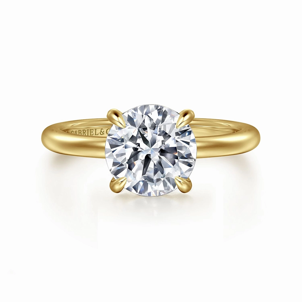 14K Yellow Gold 'Ali' Round Diamond Engagement Ring