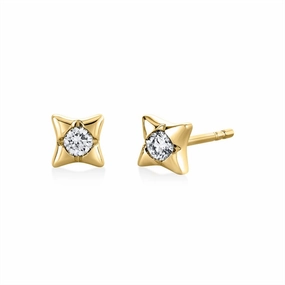 14K Yellow Gold 'Solaz' Diamond Sun Stud Earrings