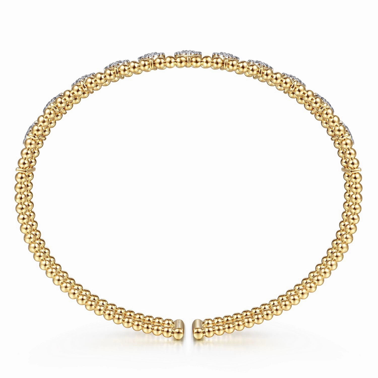 14K Yellow Gold Bujukan Diamond Cuff Bangle