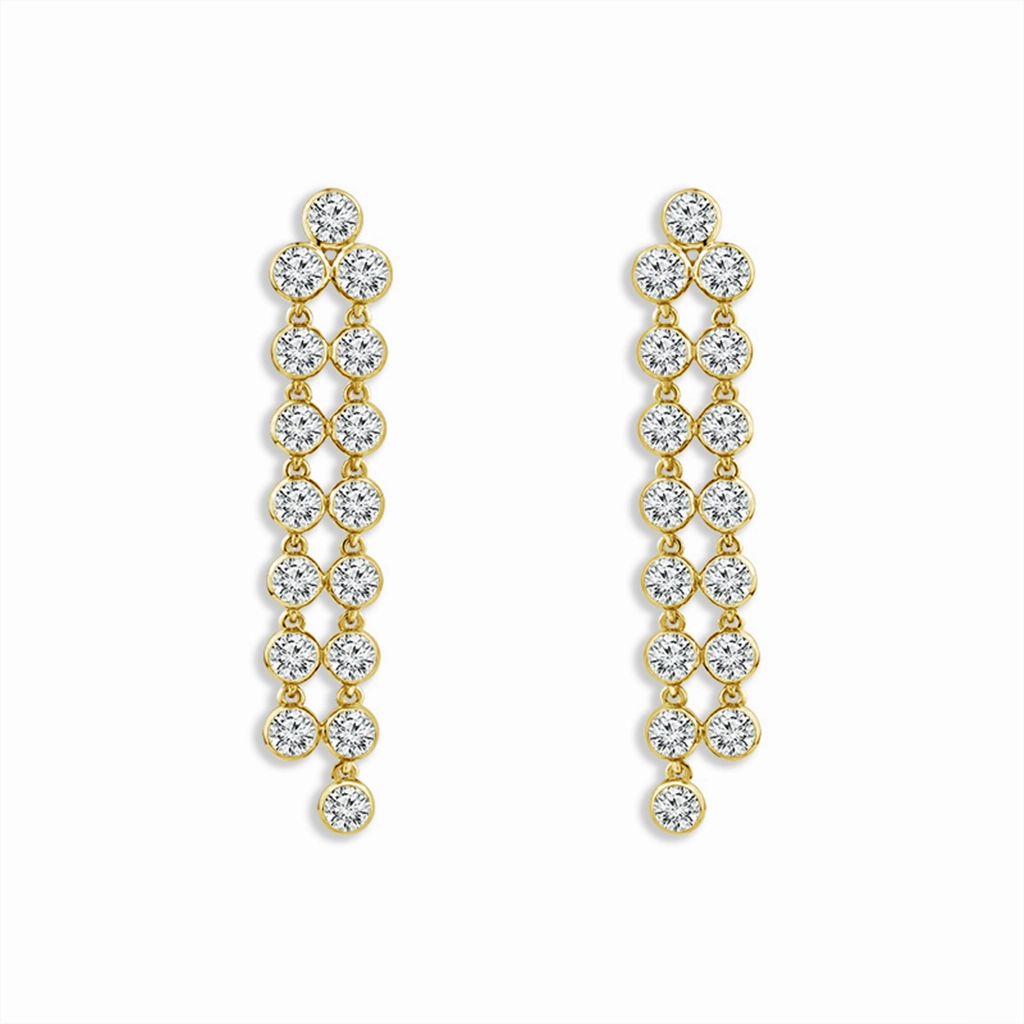 14K Yellow Gold Dangle Lab Grown Diamonds Dangle Earrings