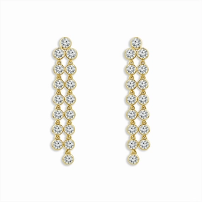14K Yellow Gold Dangle Lab Grown Diamonds Dangle Earrings