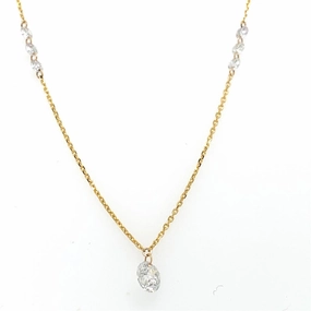 14K Yellow Gold Naked Diamonds Necklace