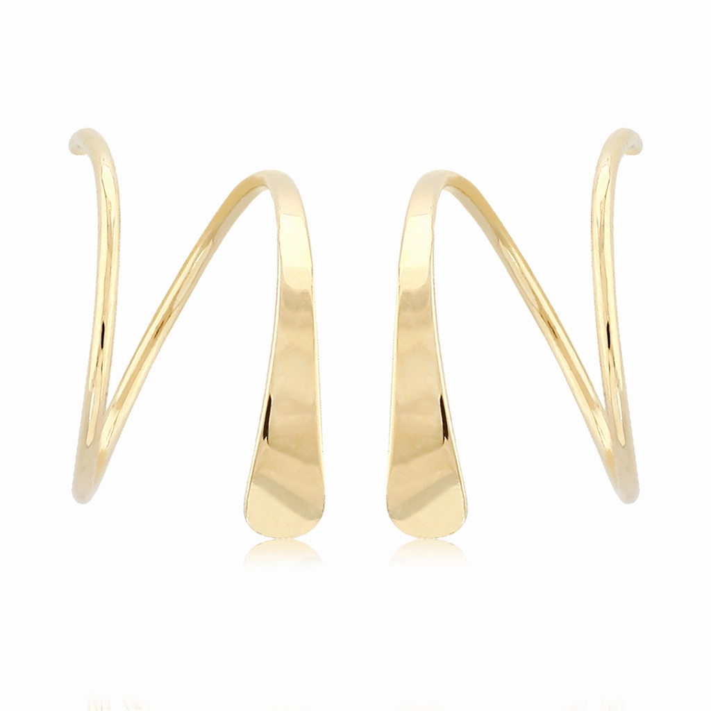14K Yellow Gold Tapered Wire Cuff Earrings