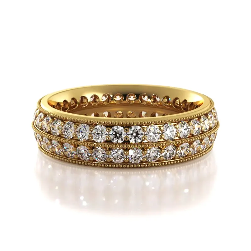 1.54 ct. Round Diamond Milgrain Accent Wedding Band