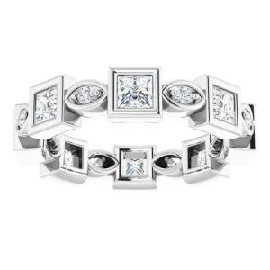 1.57 ct. Princess & Round Diamond Eternity Band