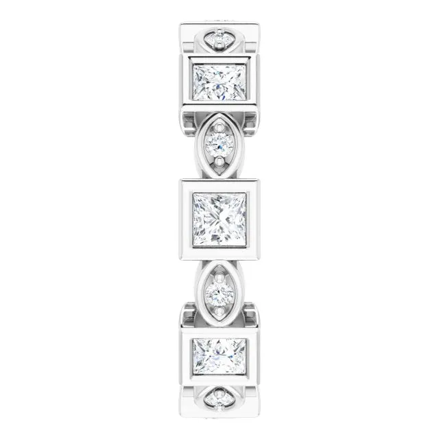 1.57 ct. Princess & Round Diamond Eternity Band