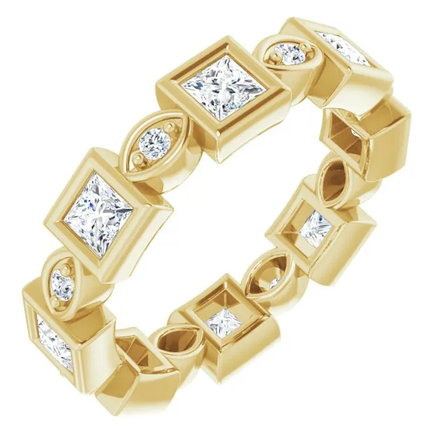 1.57 ct. Princess & Round Diamond Eternity Band