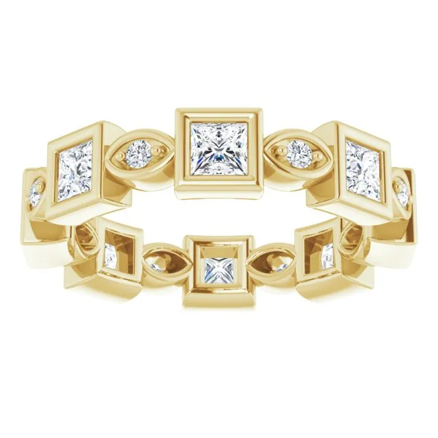1.57 ct. Princess & Round Diamond Eternity Band