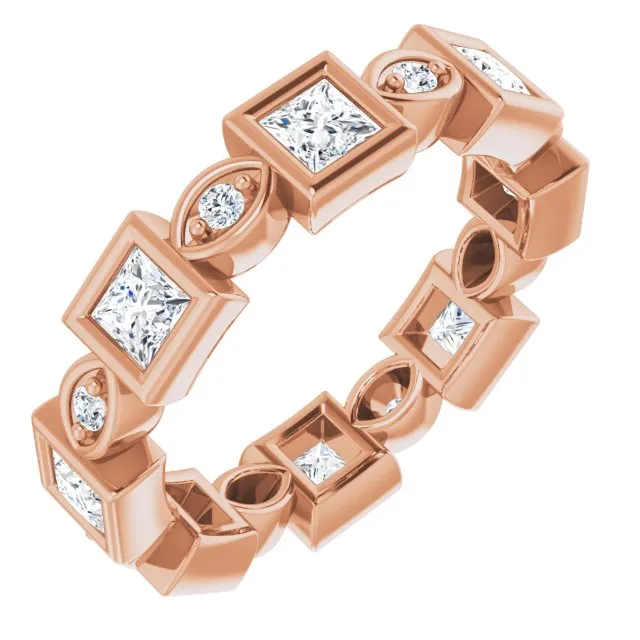 1.57 ct. Princess & Round Diamond Eternity Band