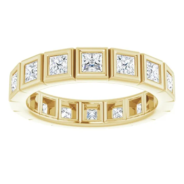 1.60 ct. Princess Cut Diamond Bezel Set Eternity Band