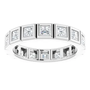 1.60 ct. Princess Cut Diamond Bezel Set Eternity Band
