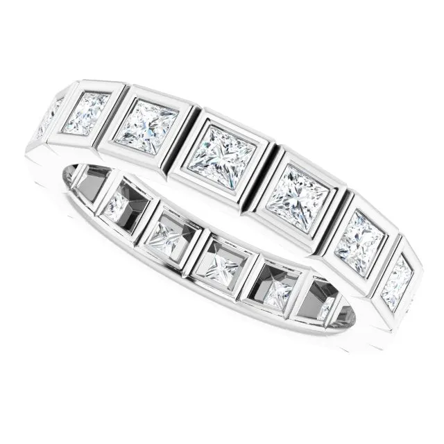 1.60 ct. Princess Cut Diamond Bezel Set Eternity Band