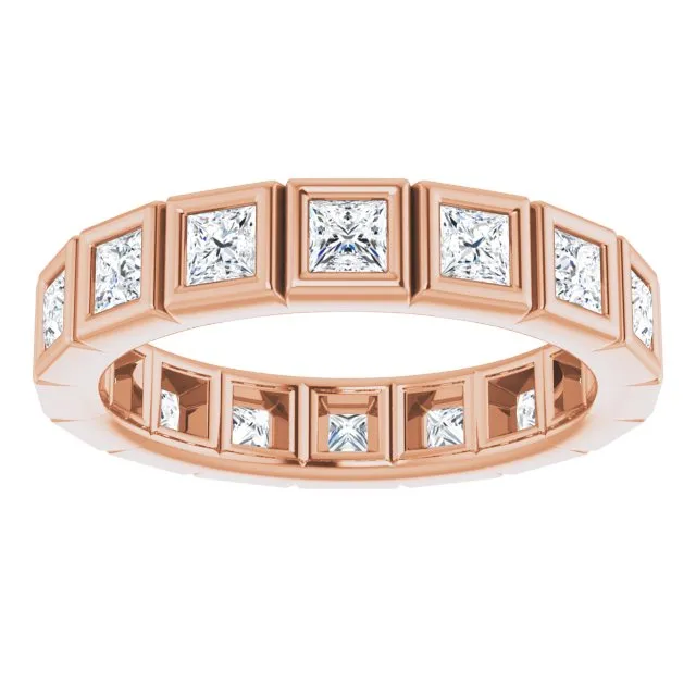 1.60 ct. Princess Cut Diamond Bezel Set Eternity Band