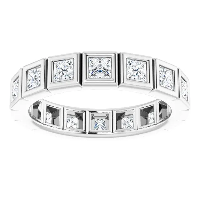 1.60 ct. Princess Cut Diamond Bezel Set Eternity Band