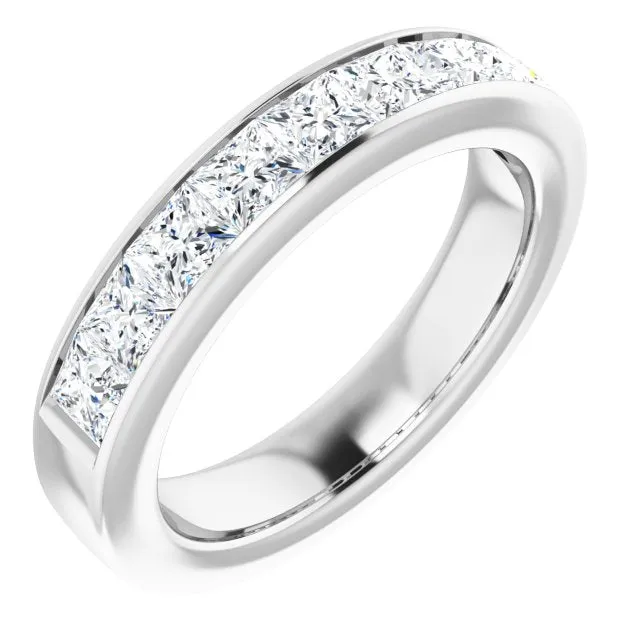 1.62 ct. Princess  Cut Diamond Wedding Band